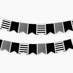 Banderin negro rayado y solido