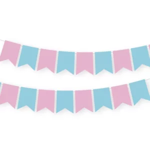 Banderin rayado gender reveal